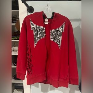 Red Vintage TAPOUT Zip-up Hoodie